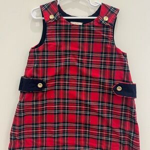 The Beaufort Bonnet Company Red Plaid Kids Dress Janie jumper